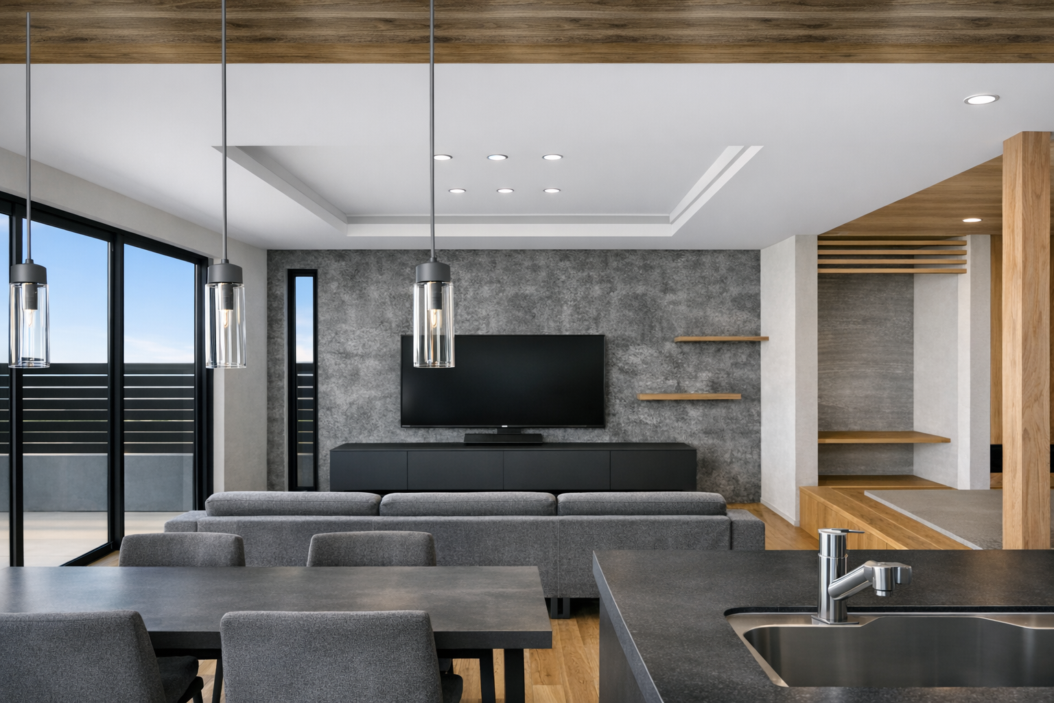 タタミコーナーを含めた30帖LDK。広さの“使い方”を体感できます。