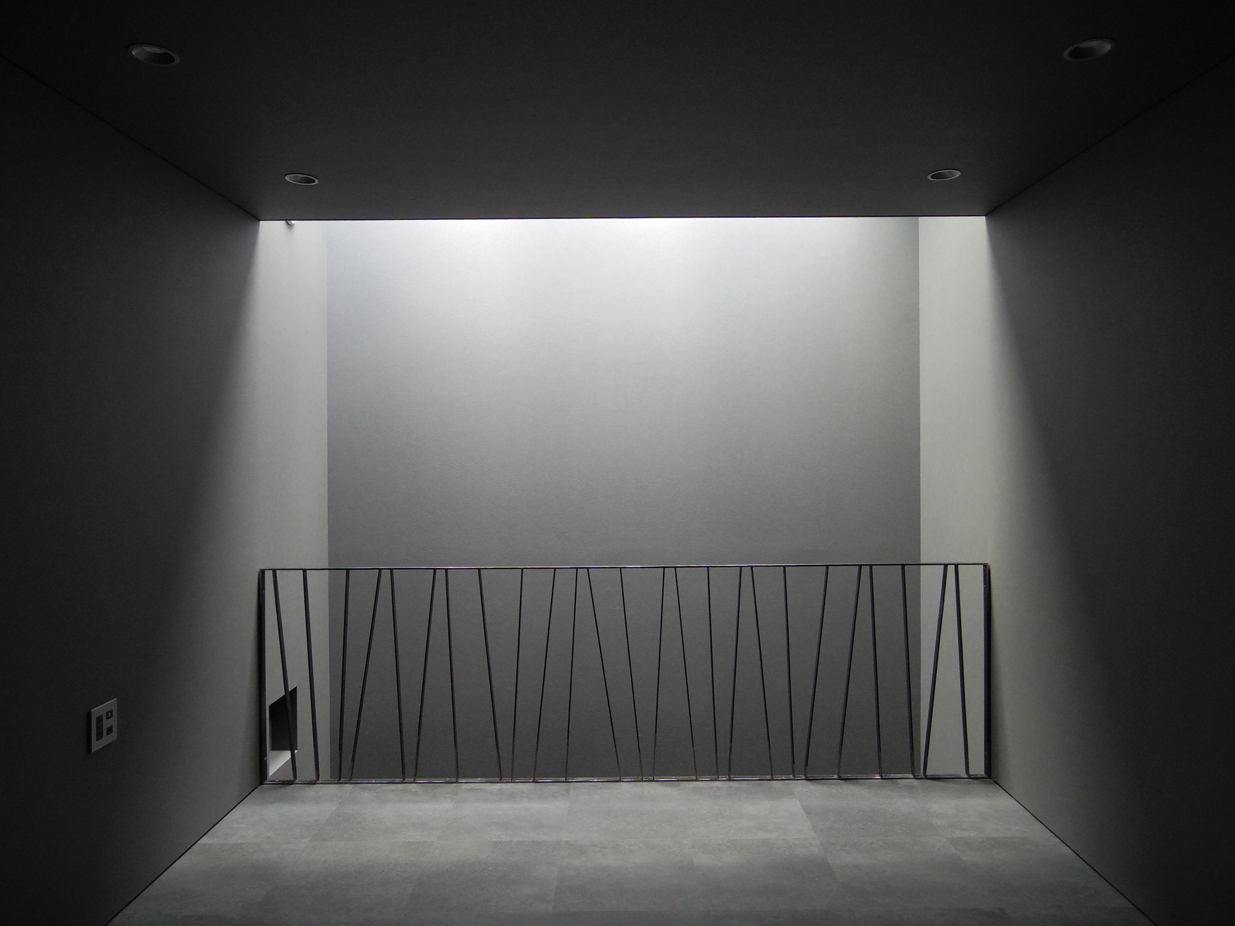 トップライトの光が、吹抜けから2階リビングへ