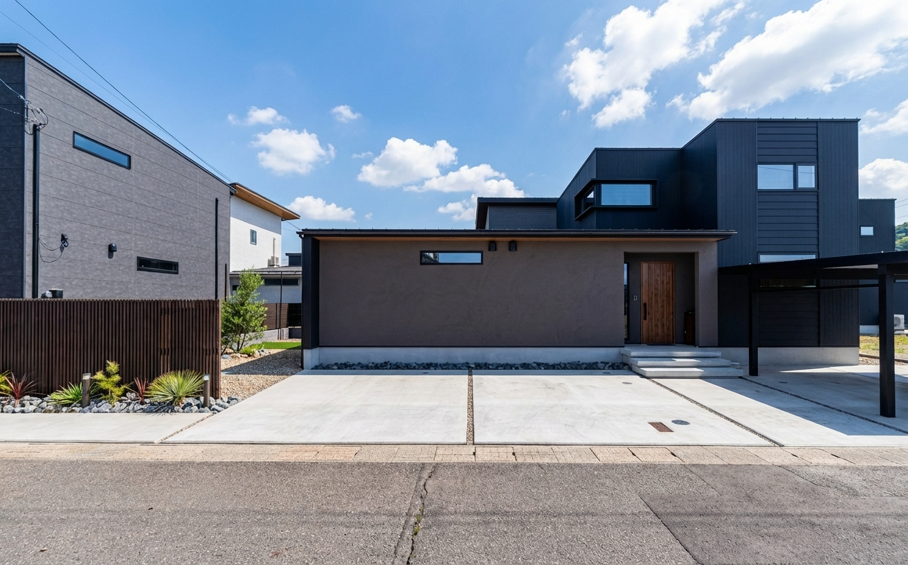 AI補正で整えた“GROW”の日中の外観です。