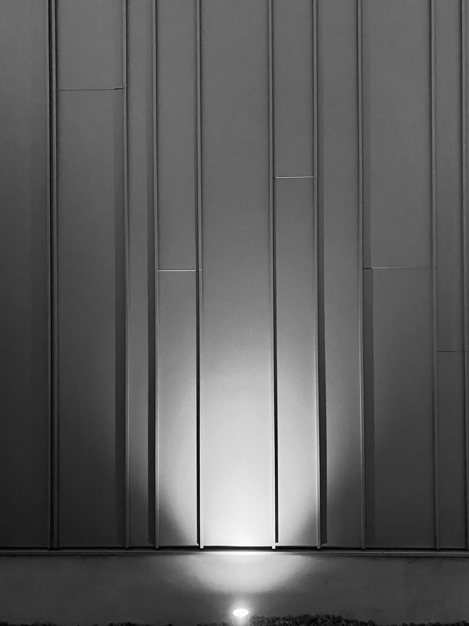 光と影で表情が変わる、板金外壁の美しさ。