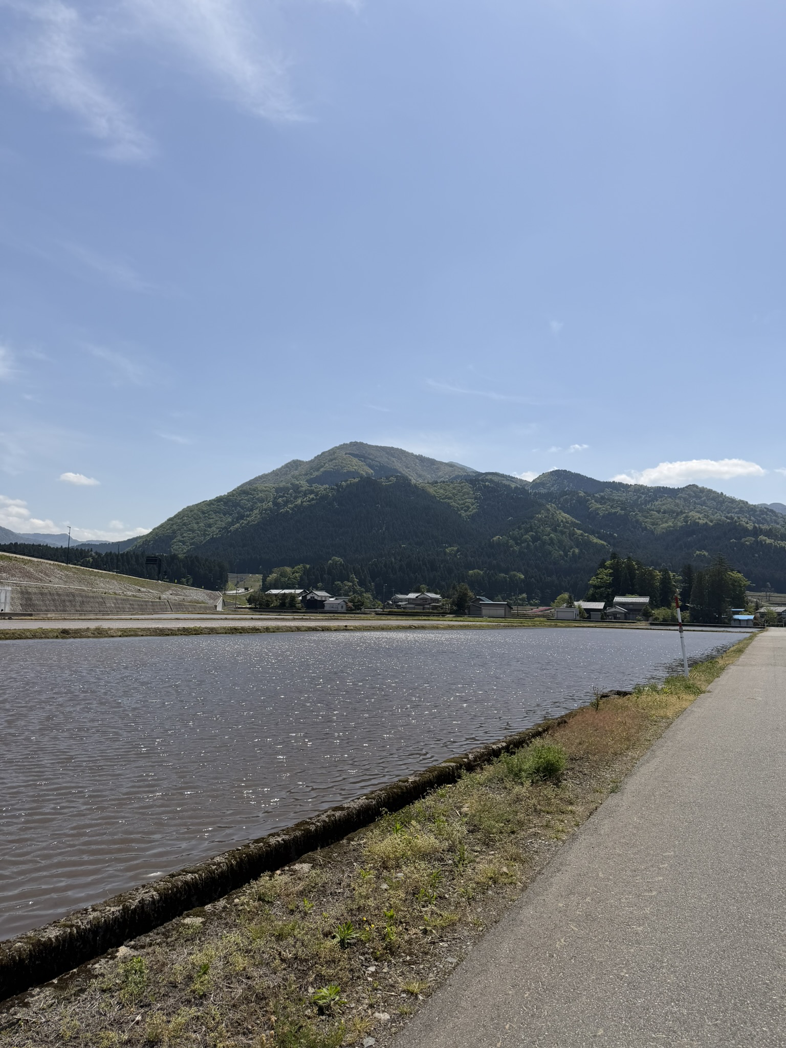 大野の道の駅“荒島の郷”から眺める、爽やかな山並み。